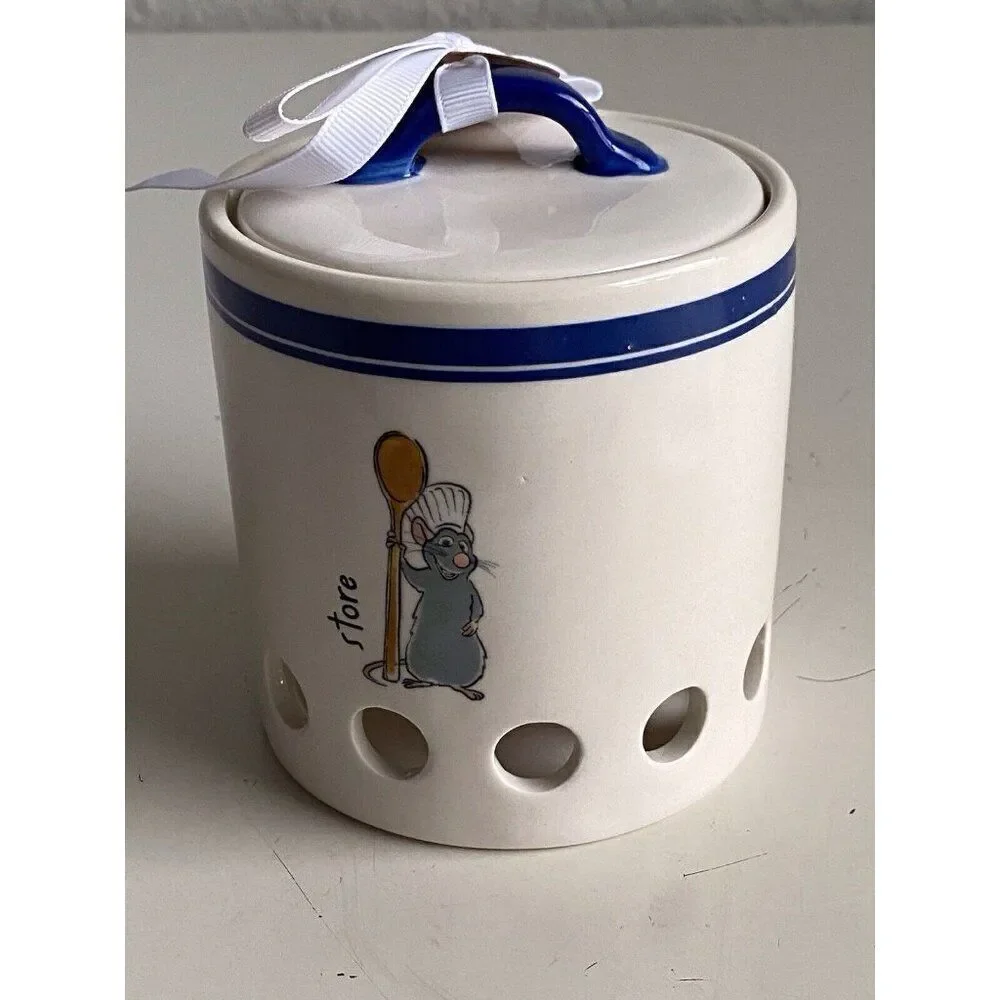 Rae Dunn Disney Pixar Ratatouille Ceramic Canister Cellar Store With Holes NEW‎